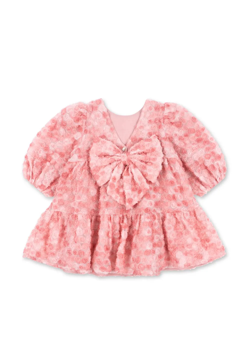 ALLY LONG SLEEVE FLOWER DRESS - veiled rose