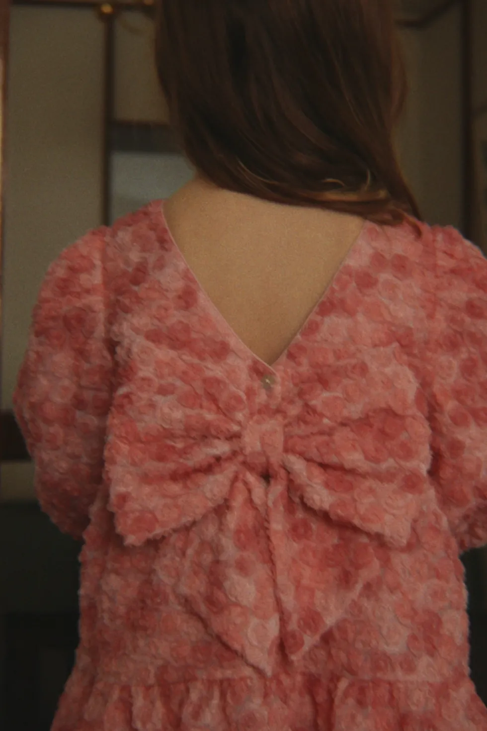 ALLY LONG SLEEVE FLOWER DRESS - veiled rose