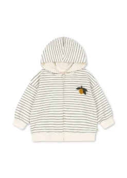 AMIO ZIP HÆTTETRØJE - cilantro stripe