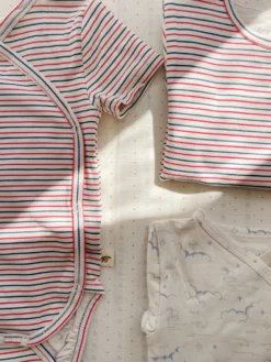 Basic Kortærmet Body - stripe tricolore petit