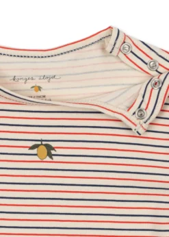 Basic Kortærmet Body - stripe tricolore petit