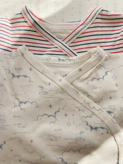 Basic Langærmet Body - stripe tricolore petit