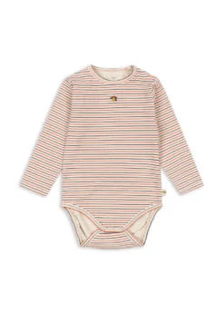 Basic Langærmet Body - stripe tricolore petit