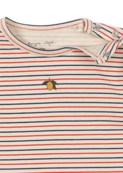 Basic Langærmet Body - stripe tricolore petit