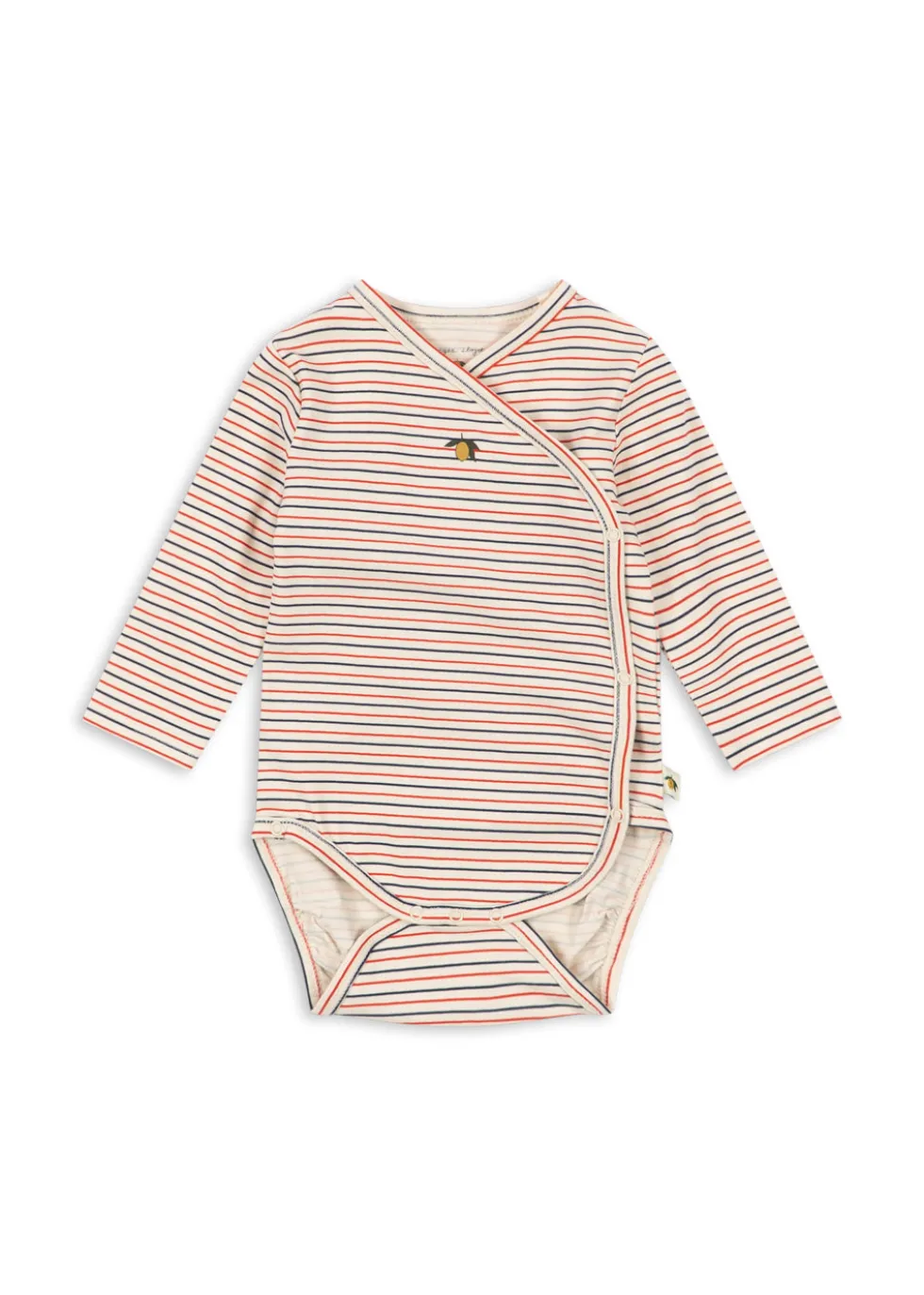 Basic Langærmet Body Til Nyfødt - stripe tricolore petit