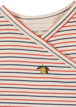 Basic Langærmet Body Til Nyfødt - stripe tricolore petit