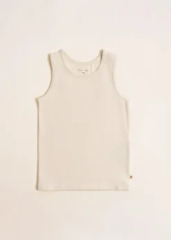 BASIC 2 PACK BOY TANKTOP GOTS - tea stripe/buttercream
