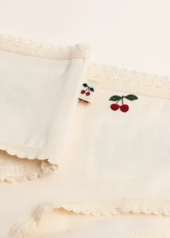 BASIC 2 PACK GIRL UNDERPANTS GOTS - cherry/pearled ivory
