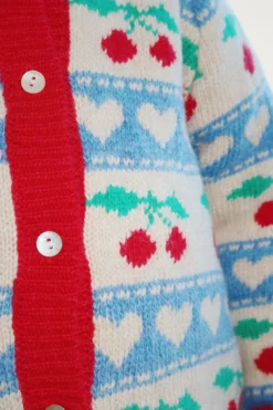 BELOU CARDIGAN - cherry stripe
