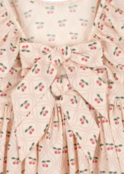 Cianna kjole - cherry pink motif