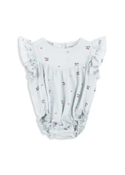 COCO ROMPER - cherry blue coeur