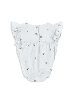 COCO ROMPER - cherry blue coeur