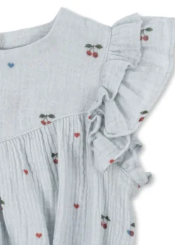 COCO ROMPER - cherry blue coeur