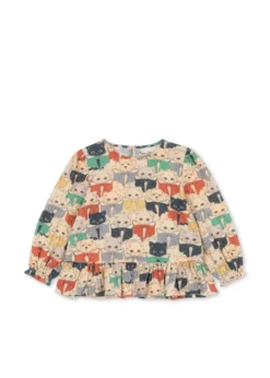 ELIN LANGÆRMET BLUSE - like cats and dogs