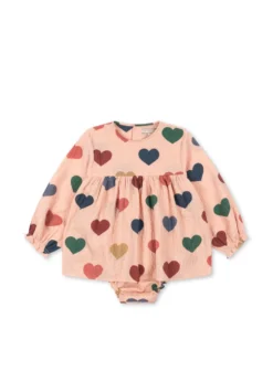 elin romper - coeur rose coloré