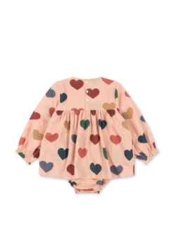 elin romper - coeur rose coloré