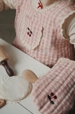 Forklæde sæt - cherry check