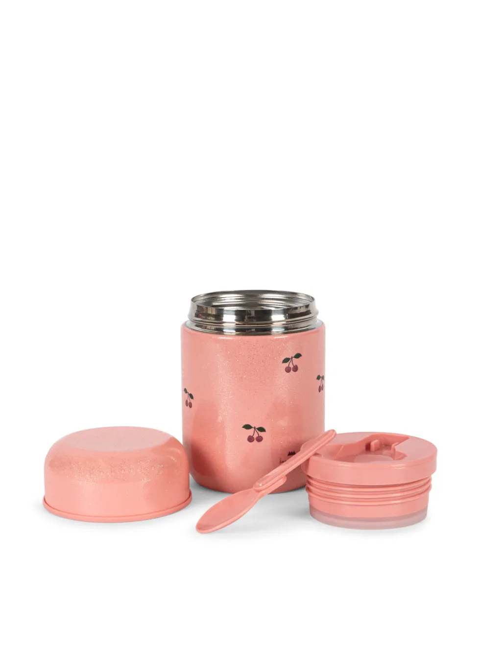 GLITTER THERMO FOOD JAR - cherry glitter