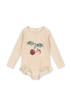 Jade Langærmet Badedragt - rose stripe