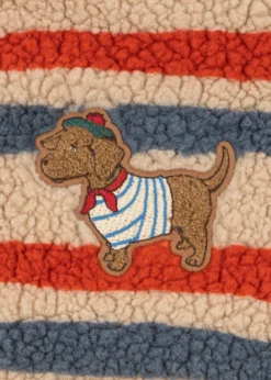 Jody Teddyjakke - tangerine stripe