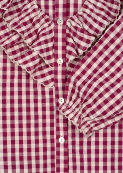 Kim bluse - sangria/butter check
