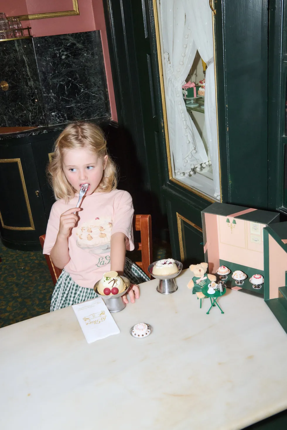 La Glace x ks miniature teddy boutique - green check