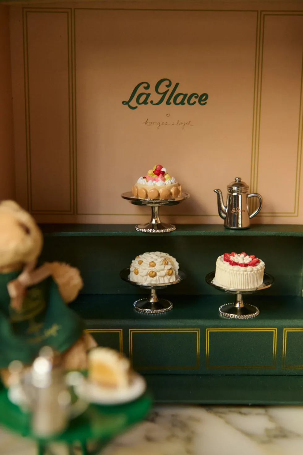 La Glace x ks miniature teddy boutique - green check