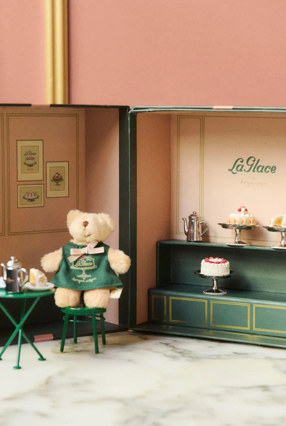 La Glace x ks miniature teddy boutique - green check