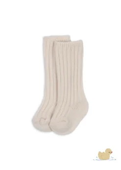 Lana strik strømper - off white melange