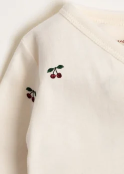 langærmet body til nyfødt - cherry