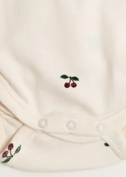 langærmet body til nyfødt - cherry