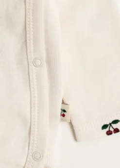 langærmet body til nyfødt - cherry