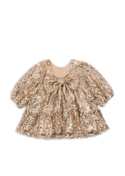 Lila kjole - gold glitter