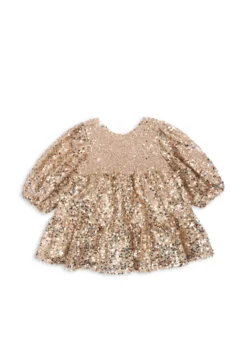 Lila kjole - gold glitter
