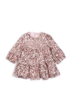 Lila Pailletkjole - grey/rosa