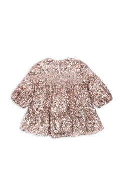 Lila Pailletkjole - grey/rosa
