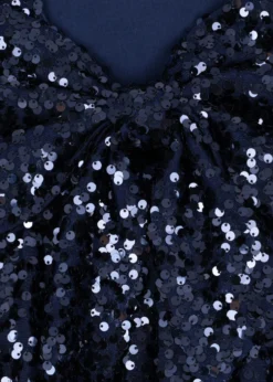 LILA SEQUINS BOW DRESS - total eclipse