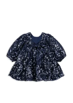 LILA SEQUINS BOW DRESS - total eclipse