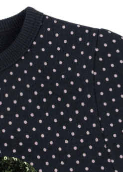 LOU DOT SEQUIN SWEAT DRESS - dot tout petite