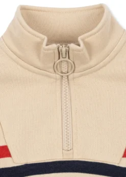 Lou Half Zip Sweatshirt - tangerine stripe