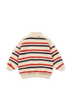 Lou Half Zip Sweatshirt - tangerine stripe