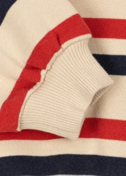 Lou Half Zip Sweatshirt - tangerine stripe