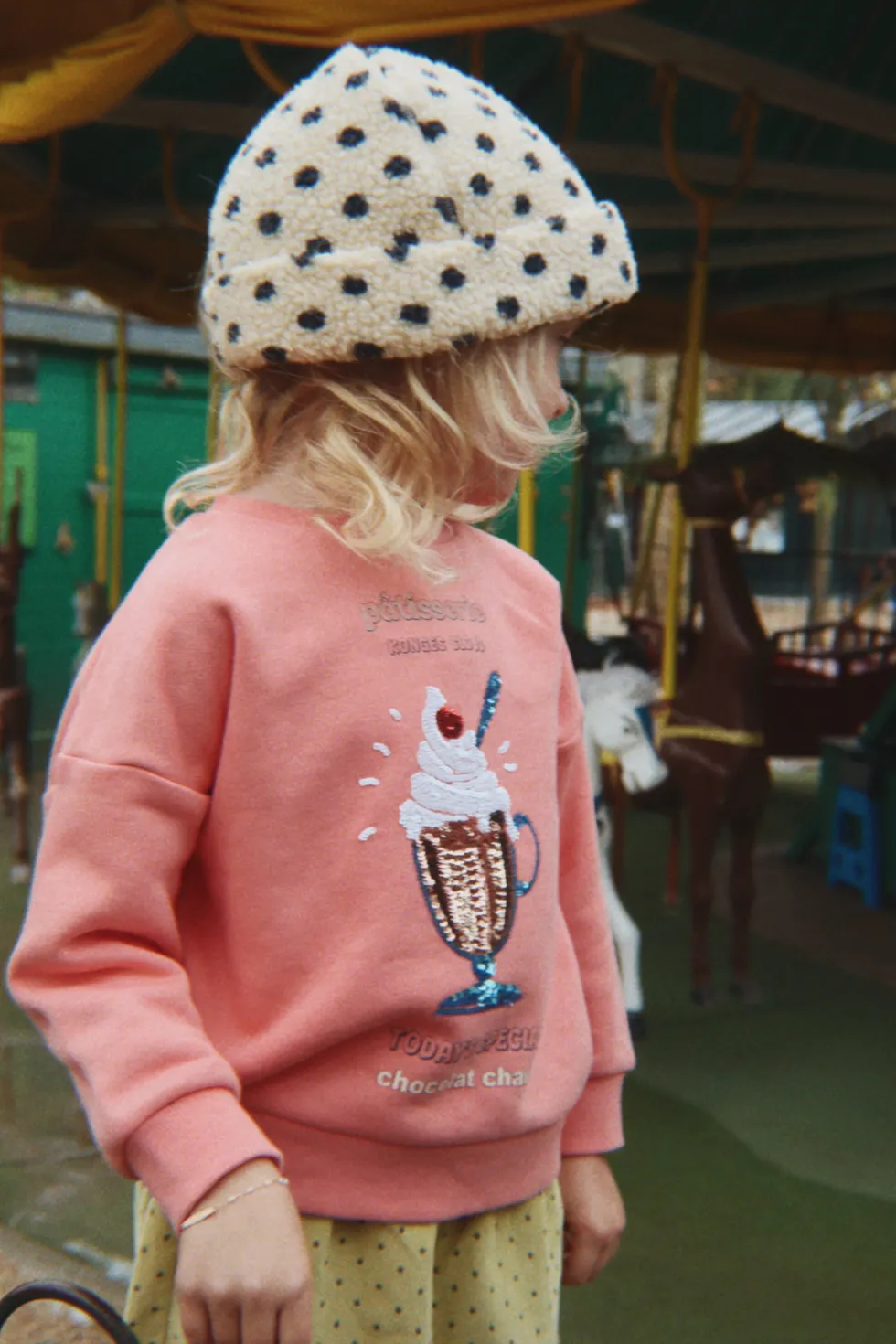 LOU SEQUIN SWEAT SHIRT - peach blossom