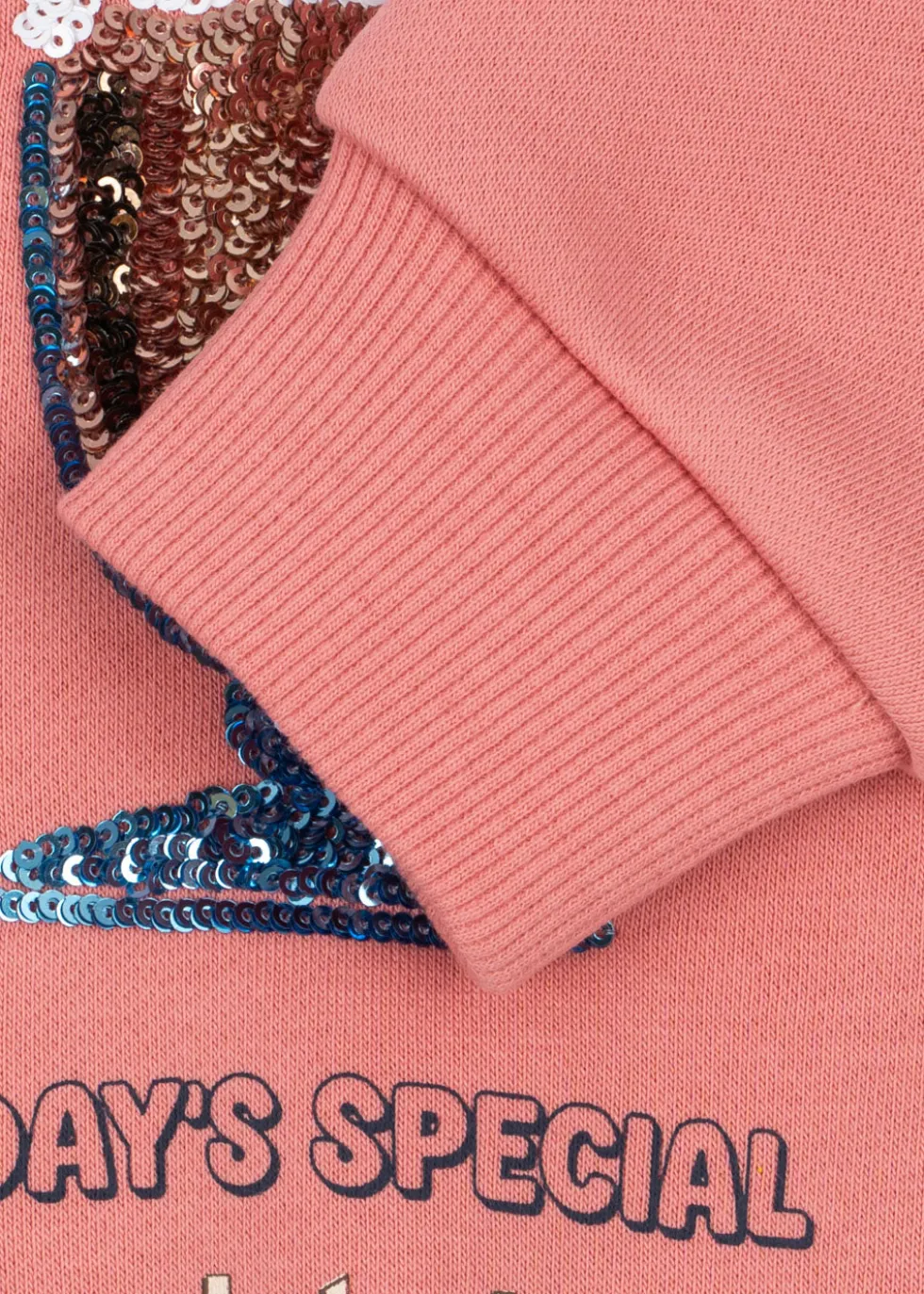 LOU SEQUIN SWEAT SHIRT - peach blossom