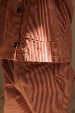 Luc overshirt - milk rouge stripe
