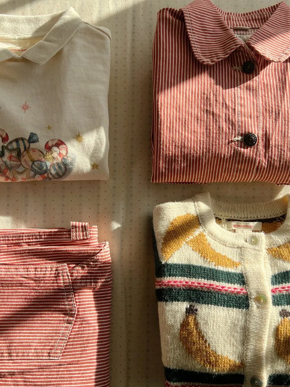 Luc overshirt - milk rouge stripe
