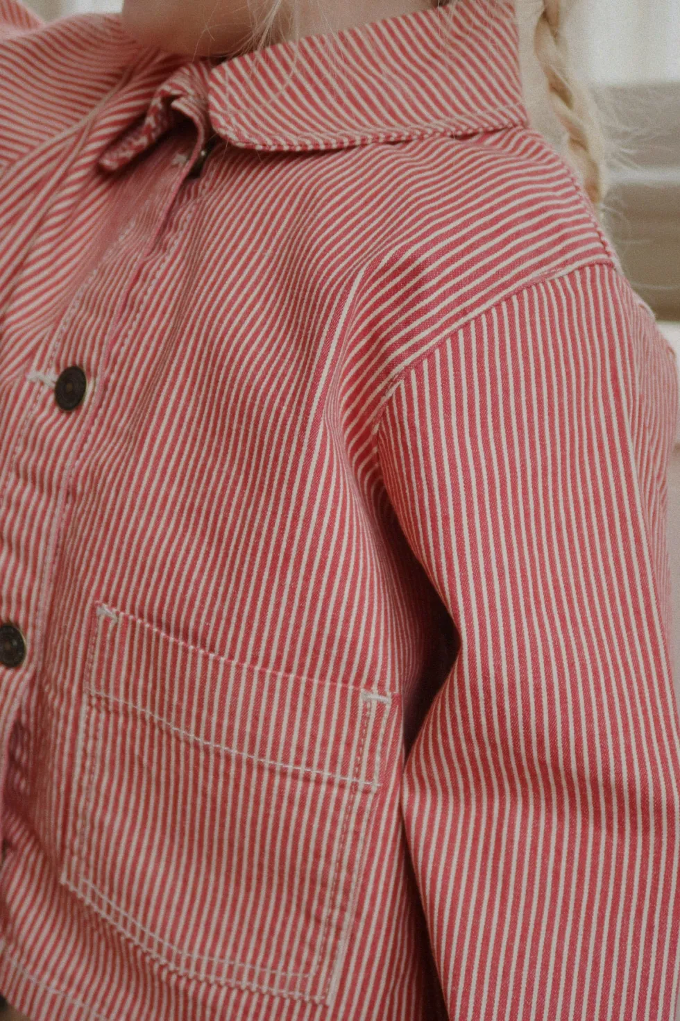 Luc overshirt - milk rouge stripe