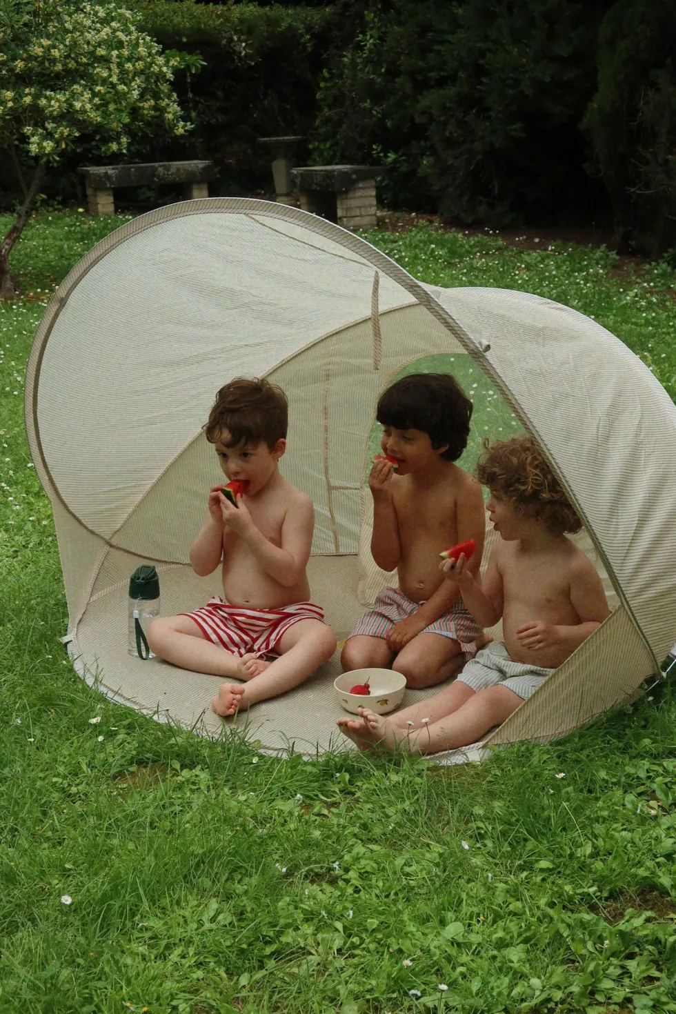 Mini Pop Up Strandtelt - tea stripe