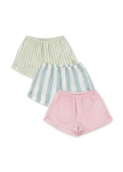 3 PACK ASLI SHORTS - basil/orchid/bleu stripe