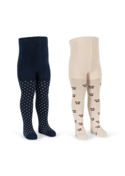 2 PACK CHERRY DOT TIGHTS - cherry mix